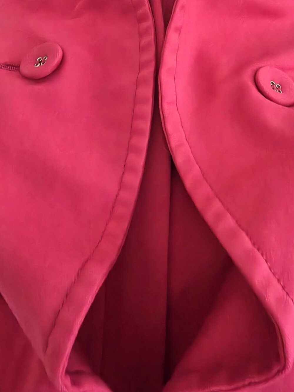 INC International Concepts Size S Red Jacket Coat Ruffled Front VG Condition - Picture 9 of 14